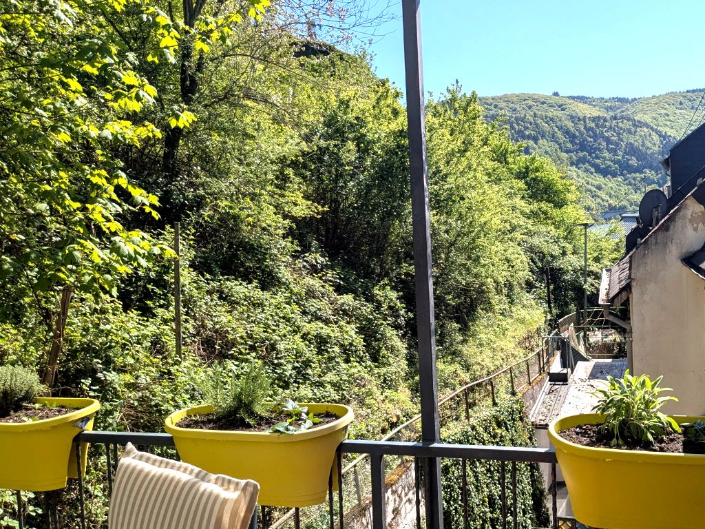 Terrasse für alle Gäste - Urlaub an der Mosel in Ferienapartment Brunnenplatz in Gästehaus Zeller Altstadt, Oberstraße 6, 56856 Zell (Mosel)
